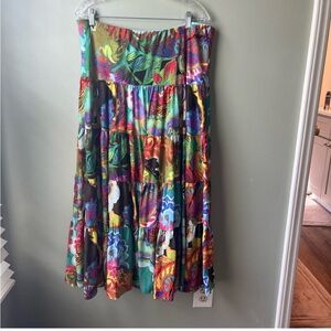 Lauren Ralph Lauren Moriah Tiered Maxi Long Skirt Colorful Women’s Size 1X